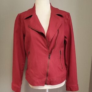 Liverpool Coated Denim Deep Red Jacket